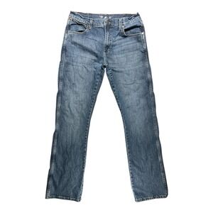 Wrangler Retro Relaxed Boot Cut Denim Jeans Men's 33X34 Whiskered Blue